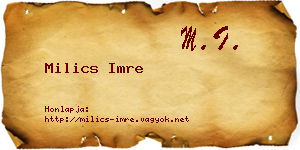 Milics Imre névjegykártya
