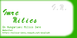 imre milics business card